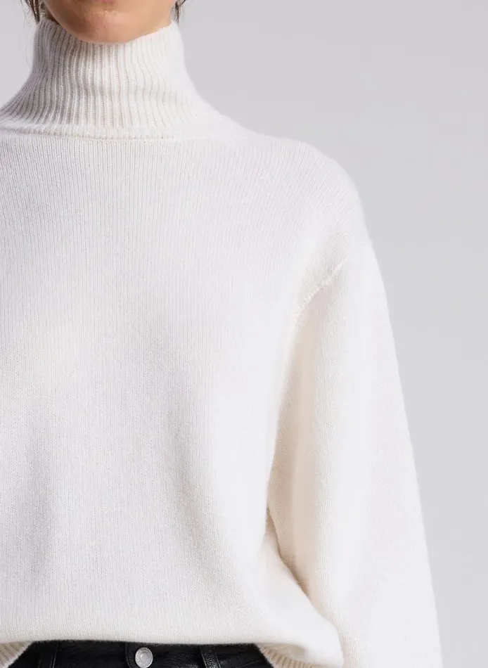 Women Tops ALC Teddy Cashmere Turtleneck Sweater Natural