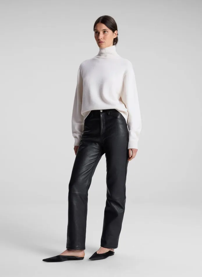 Women Tops ALC Teddy Cashmere Turtleneck Sweater Natural
