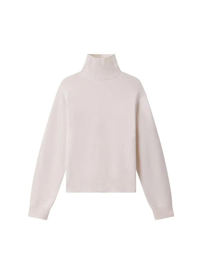 Women Tops ALC Teddy Cashmere Turtleneck Sweater Natural