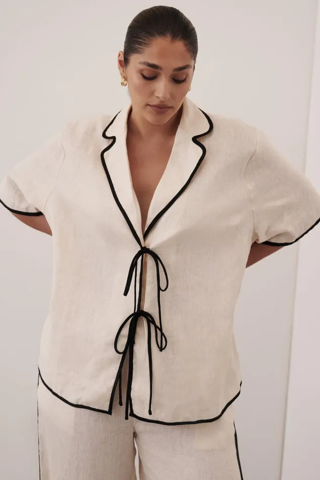 Women Tops DISSH VON CREAM LINEN SHIRT
