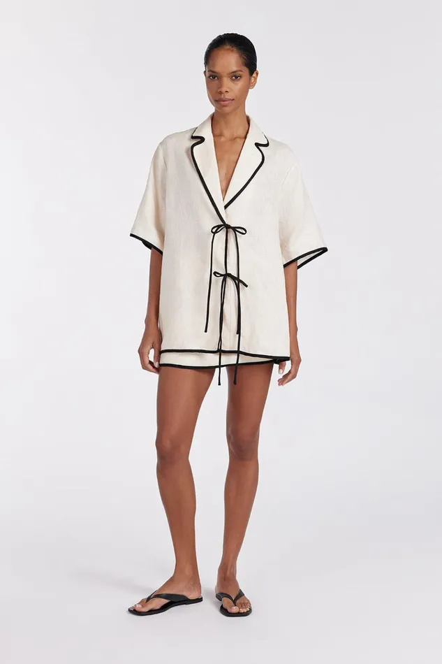 Women Tops DISSH VON CREAM LINEN SHIRT