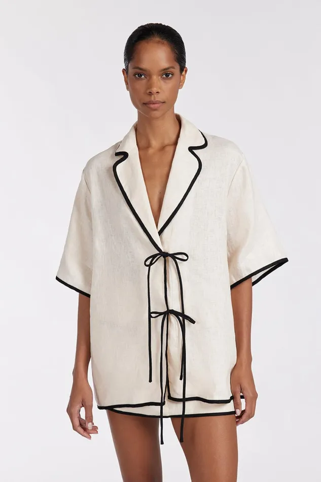 Women Tops DISSH VON CREAM LINEN SHIRT