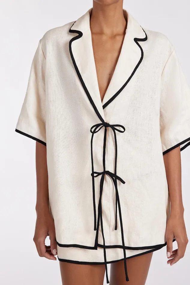 Women Tops DISSH VON CREAM LINEN SHIRT
