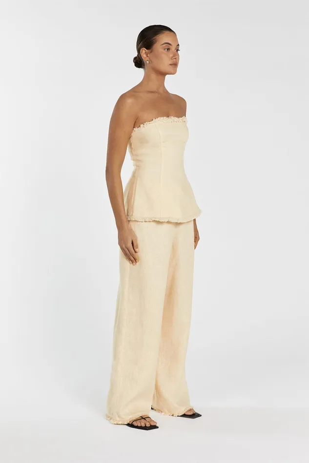 Women Tops DISSH ZAHARA LEMON LINEN FRINGED TOP