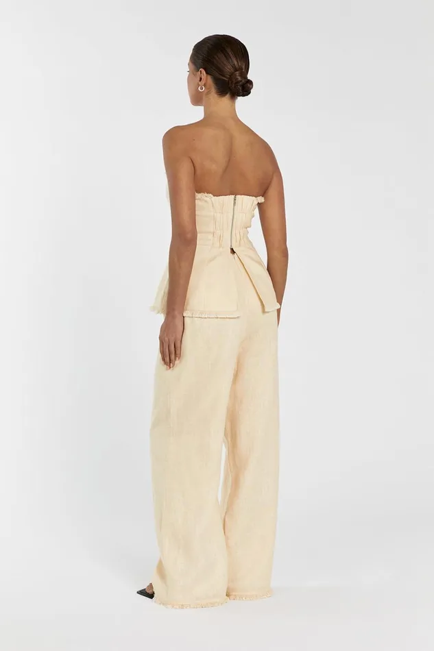 Women Tops DISSH ZAHARA LEMON LINEN FRINGED TOP