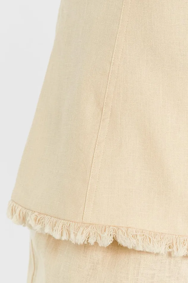 Women Tops DISSH ZAHARA LEMON LINEN FRINGED TOP