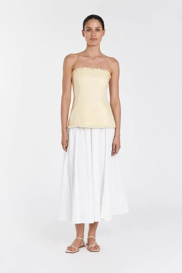 Women Tops DISSH ZAHARA LEMON LINEN FRINGED TOP