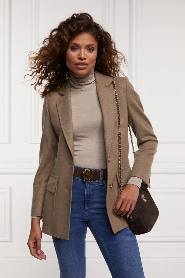 Women Tops Holland Cooper Essential Roll Neck Oatmeal