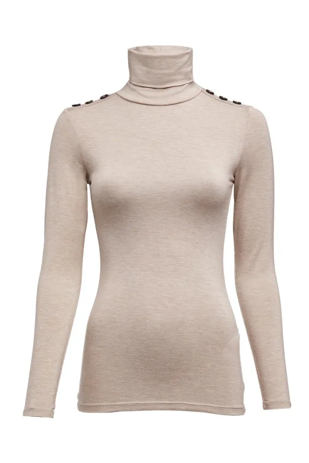 Women Tops Holland Cooper Essential Roll Neck Oatmeal