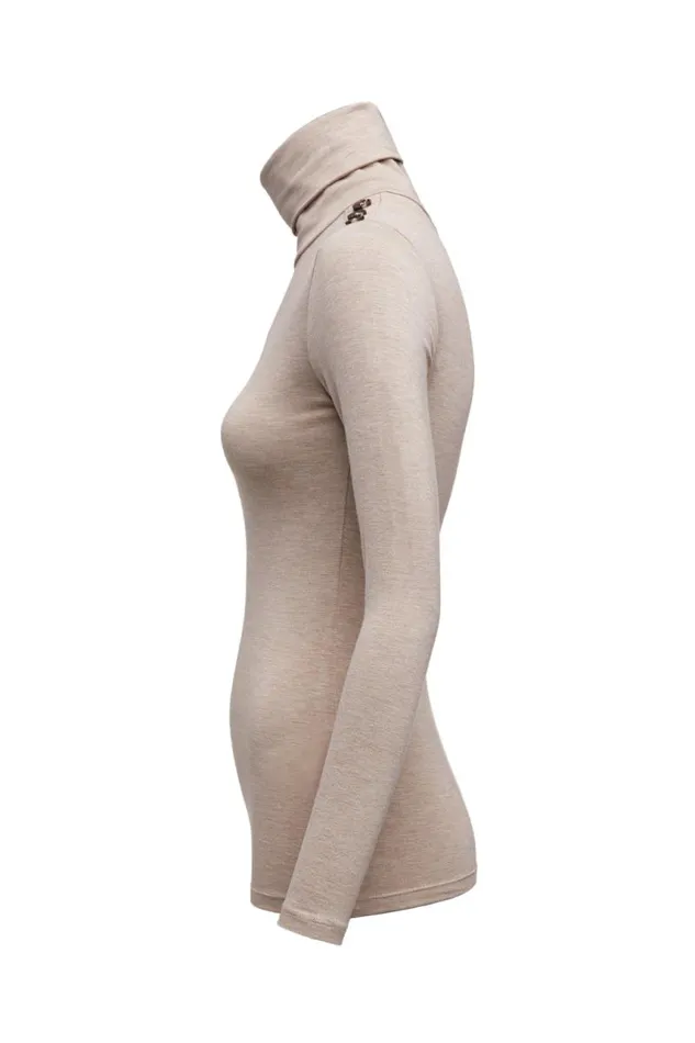Women Tops Holland Cooper Essential Roll Neck Oatmeal