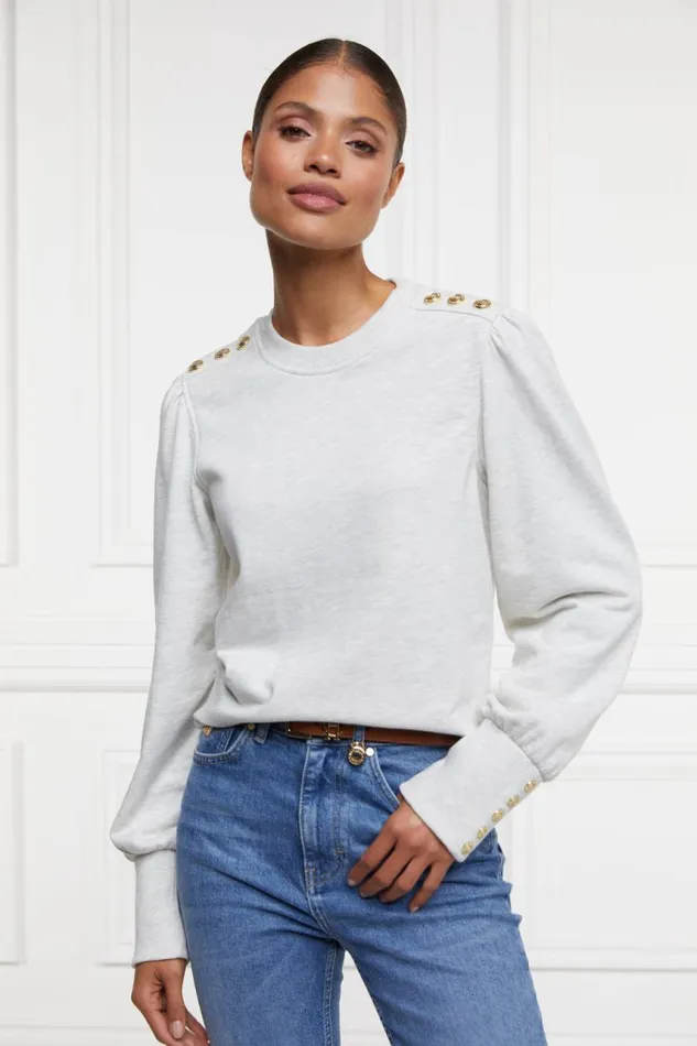 Women Tops Holland Cooper Kelso Crew Grey Marl