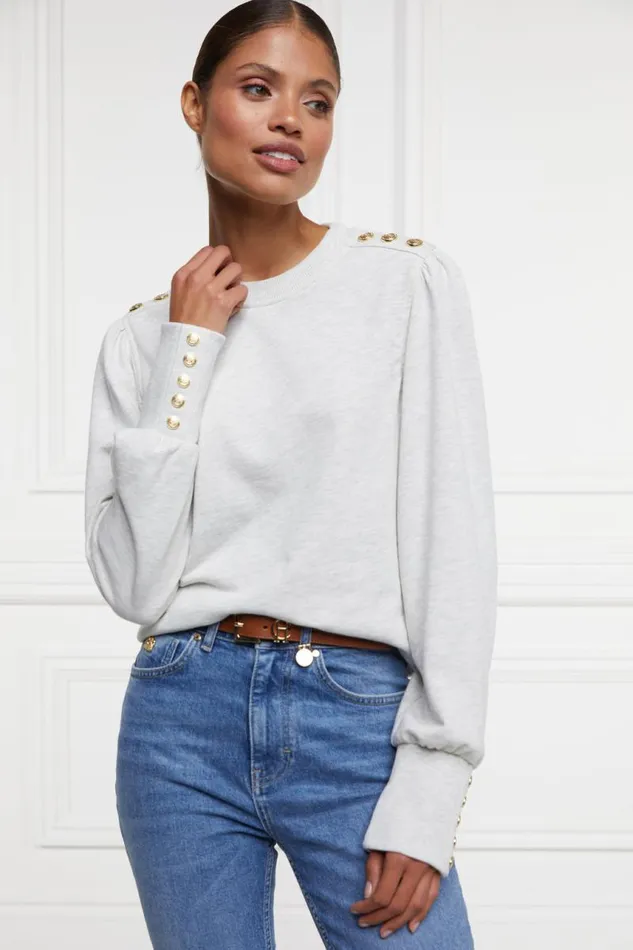 Women Tops Holland Cooper Kelso Crew Grey Marl Women Tops Holland Cooper Kelso Crew Grey Marl