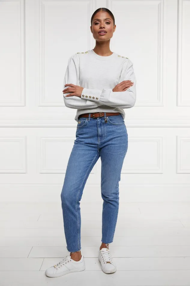 Women Tops Holland Cooper Kelso Crew Grey Marl Women Tops Holland Cooper Kelso Crew Grey Marl