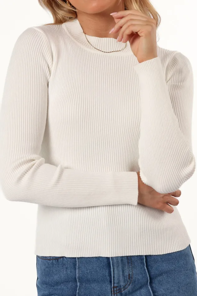 Women Tops Petal and Pup Tammy Ribbed Knit Top White