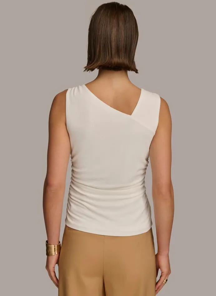 Women TORTOISE HARDWARE SHOULDER TOP Cream Donna Karan New York Sweaters And Tops Women TORTOISE HARDWARE SHOULDER TOP Cream Donna Karan New York Sweaters And Tops