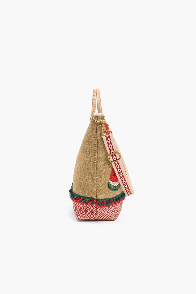 Women Totes America and Beyond Watermelon Waves Cane Handle Tote