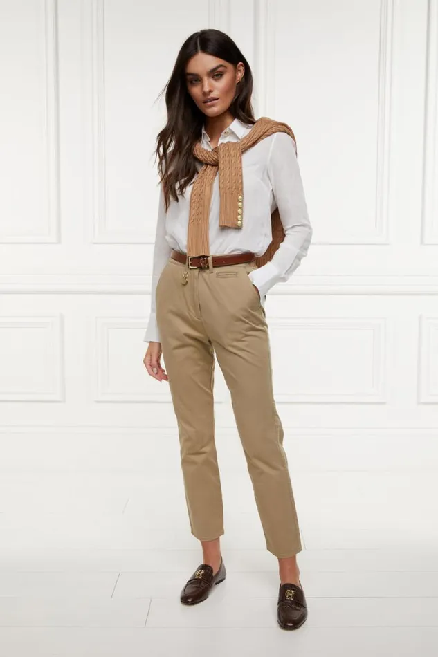 Women Trousers Holland Cooper Arnesby Chino Stone