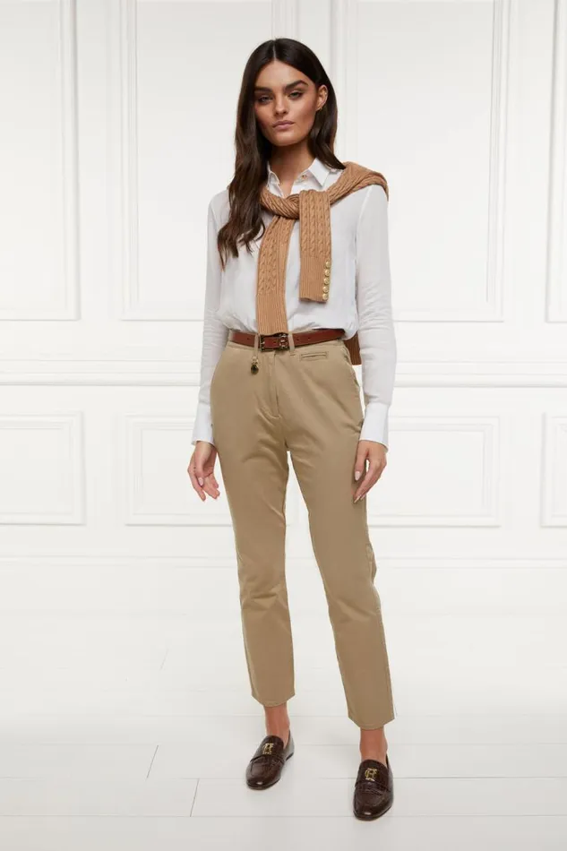 Women Trousers Holland Cooper Arnesby Chino Stone