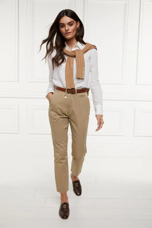 Women Trousers Holland Cooper Arnesby Chino Stone
