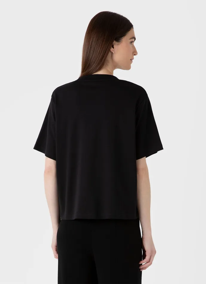 Women ussunspel Boxy Heavyweight Tshirt Black Tshirts and Tops Women ussunspel Boxy Heavyweight Tshirt Black Tshirts and Tops