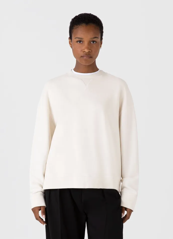 Women ussunspel Relaxed Loopback Sweatshirt Undyed Loungewear and Sleepwear