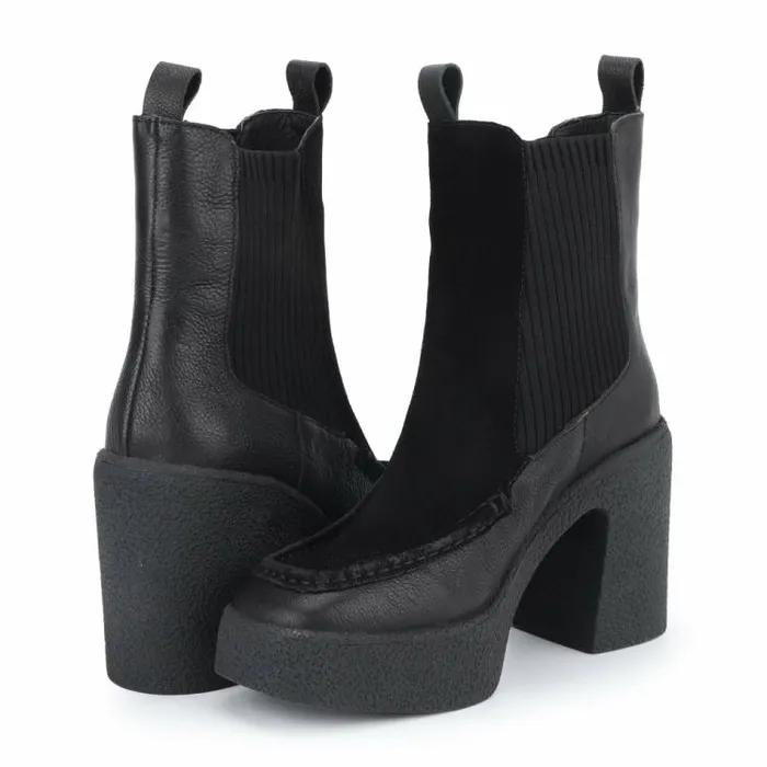 Women Vintage Havana Boots Booties HENRY 8211 BLACK Black