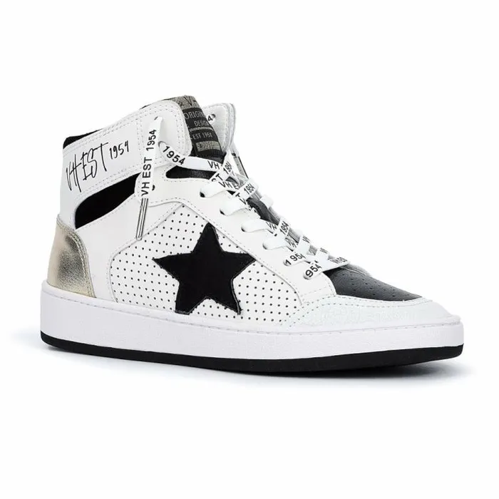 Women Vintage Havana High Tops Dream 8 Black White Multi With Inside Zipper Black White Multi