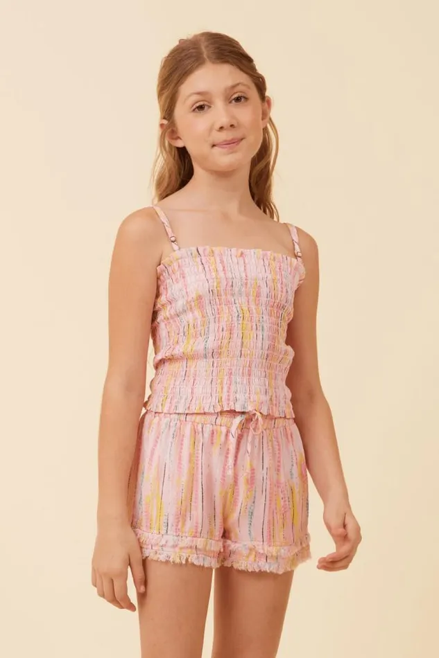 Women Vintage Havana Kids Tops Fruity Tie Dye Smocked Tube Top Fruity Tie Dye Women Vintage Havana Kids Tops Fruity Tie Dye Smocked Tube Top Fruity Tie Dye