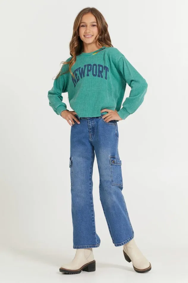 Women Vintage Havana Kids Tops Kids Vintage Green Newport Stitch Neck Vintage Green