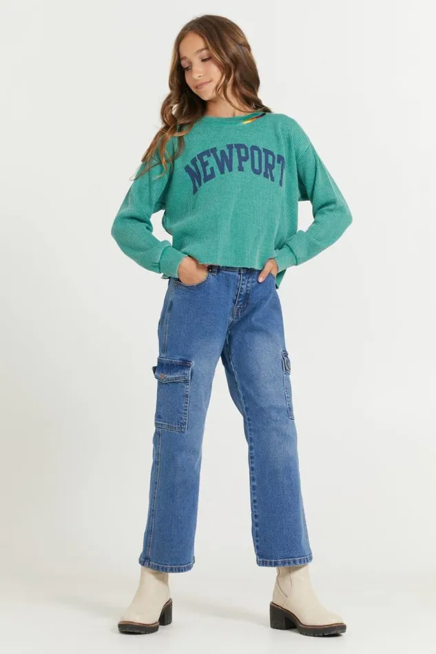 Women Vintage Havana Kids Tops Kids Vintage Green Newport Stitch Neck Vintage Green