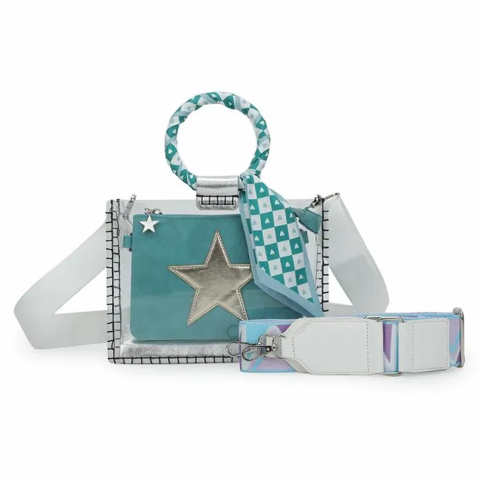 Women Vintage Havana Small Bags MINI MOLLY 8211 SCARF TURQUOISE