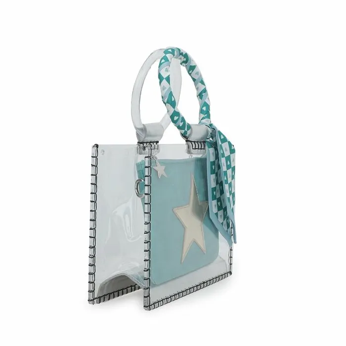 Women Vintage Havana Small Bags MINI MOLLY 8211 SCARF TURQUOISE