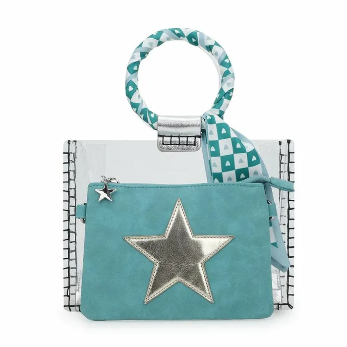 Women Vintage Havana Small Bags MINI MOLLY 8211 SCARF TURQUOISE