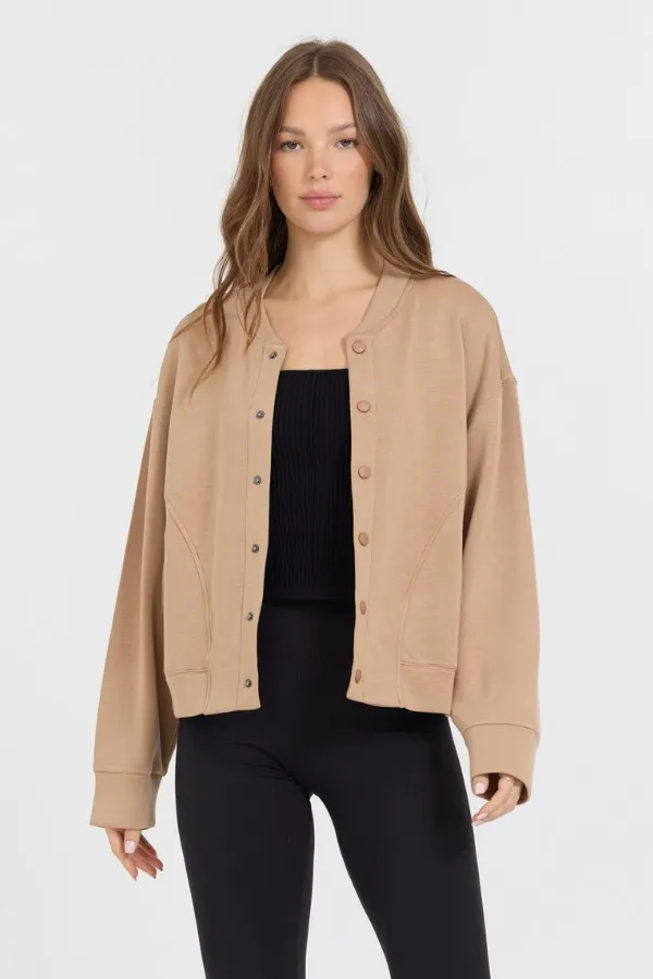 Women Vintage Havana Sweatshirts Caramel Heavy Cloud Fleece Bomber Jacket Caramel Women Vintage Havana Sweatshirts Caramel Heavy Cloud Fleece Bomber Jacket Caramel
