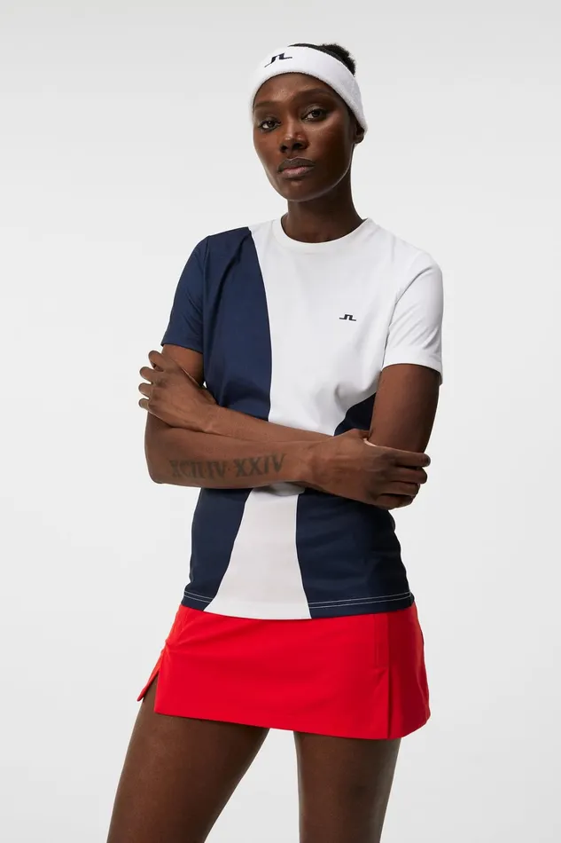 Women W Big Spots Tee JL Navy JLindeberg Base and Mid Layers
