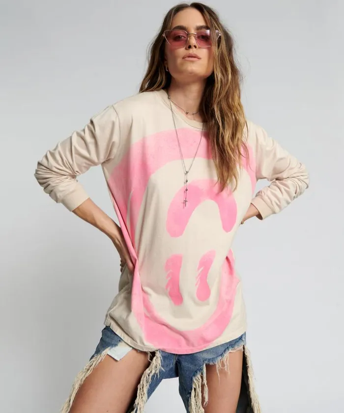Women WAS IT ALL AN ILLUSION HANDSPRAYED LONG SLEEVE TEE One Teaspoon Tees and Tanks Women WAS IT ALL AN ILLUSION HANDSPRAYED LONG SLEEVE TEE One Teaspoon Tees and Tanks