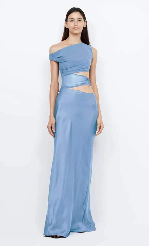 Women WHORL ASYM DRESS 8211 MERIDIAN BLUE Bec Bridge Prom Dresses