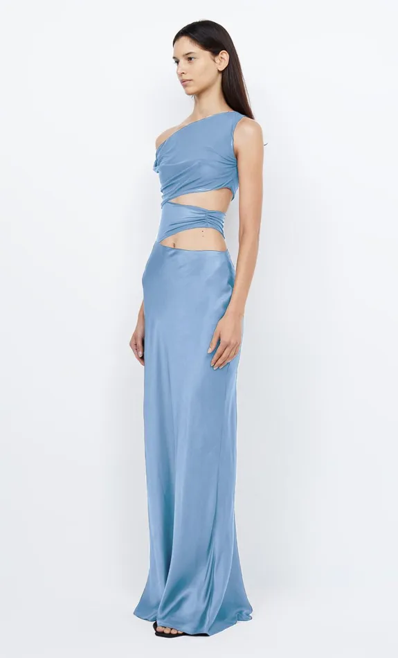 Women WHORL ASYM DRESS 8211 MERIDIAN BLUE Bec Bridge Prom Dresses