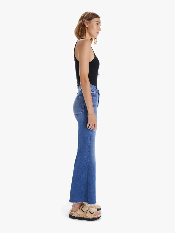 Women Wide Leg Mother Denim The Tomcat Roller Fray Medium Blue