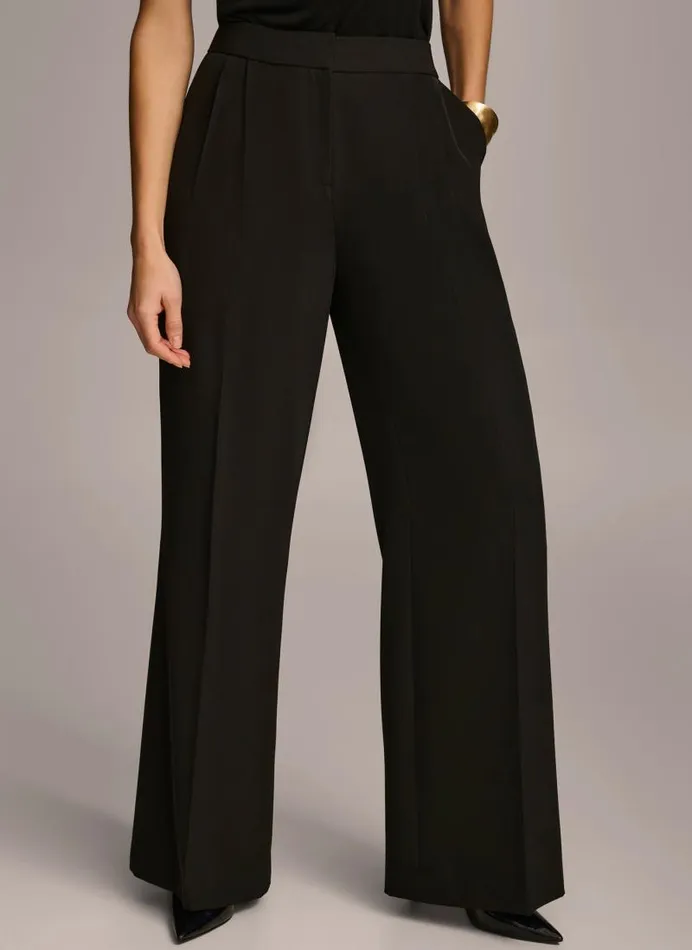 Women WIDE LEG PANT Black Donna Karan New York Pants