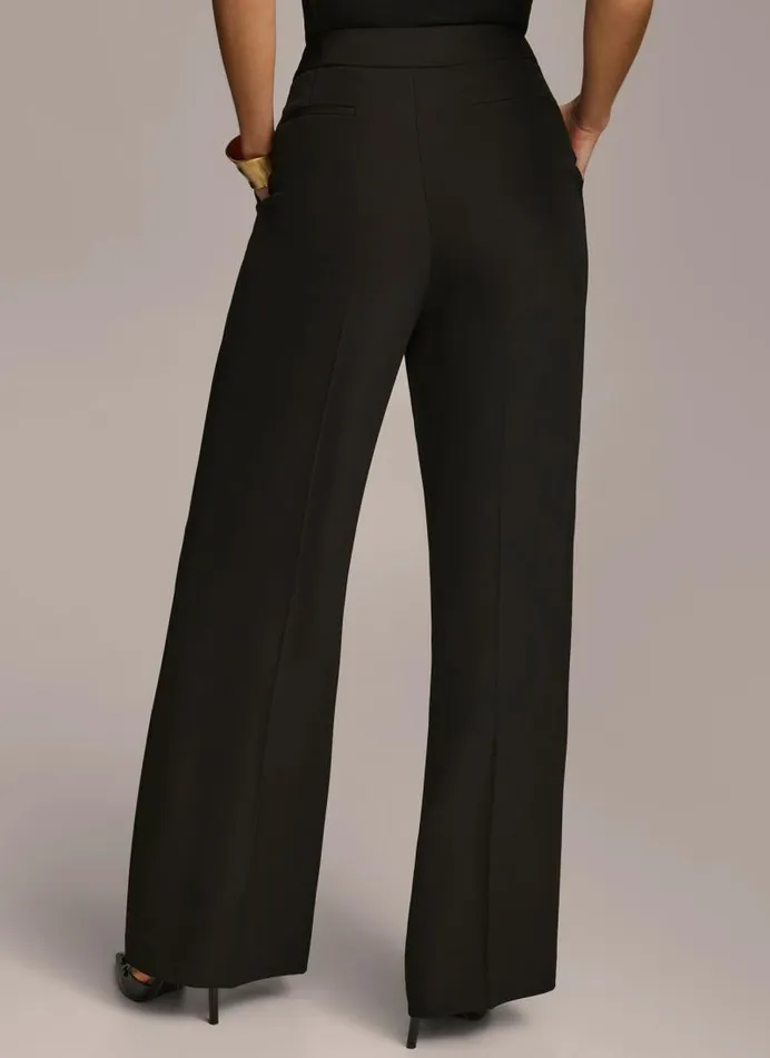 Women WIDE LEG PANT Black Donna Karan New York Pants Women WIDE LEG PANT Black Donna Karan New York Pants