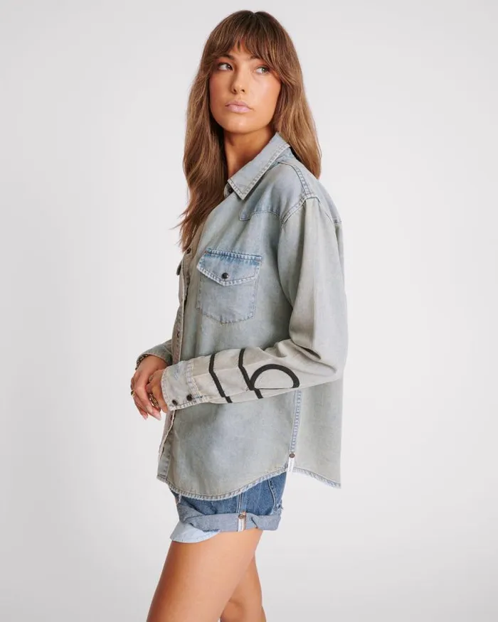 Women ZEPPELIN DENIM WESTERN SHIRT One Teaspoon Denim Tops