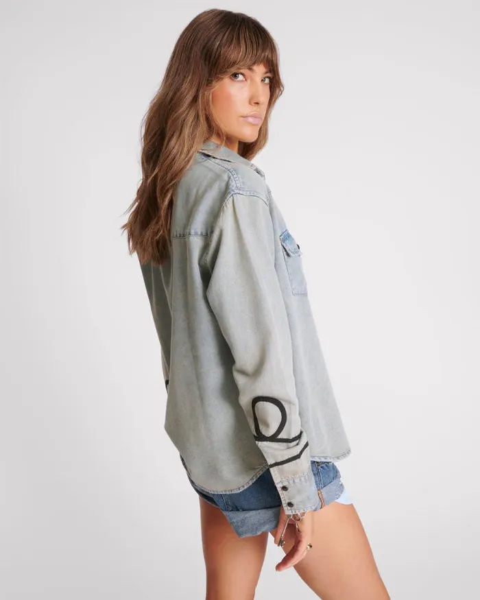 Women ZEPPELIN DENIM WESTERN SHIRT One Teaspoon Denim Tops