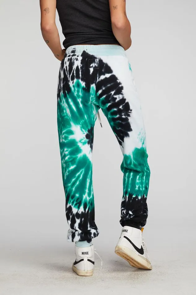 Womens Chaser Brand Bottoms Cotton Fleece Joggers With Rib And Shoestring Tie