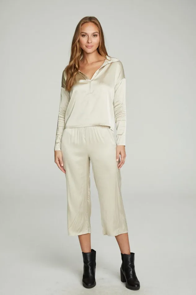 Womens Chaser Brand Bottoms Cropped Wide Leg Culotte