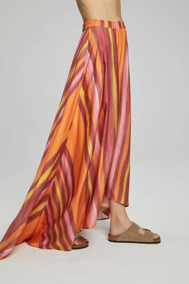 Womens Chaser Brand Bottoms Hazel Maxi Skirt 8211 Sunset Stripe