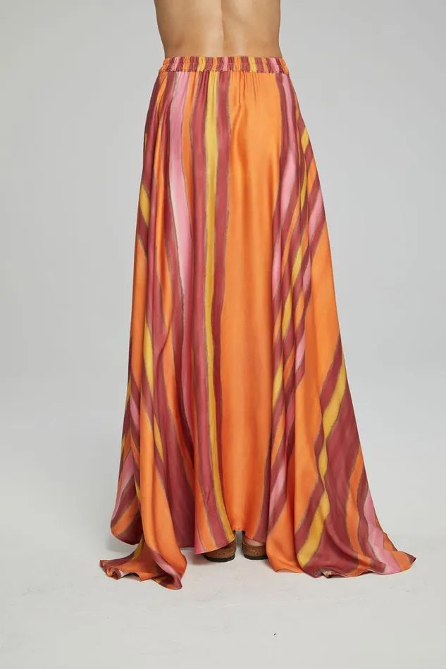Womens Chaser Brand Bottoms Hazel Maxi Skirt 8211 Sunset Stripe