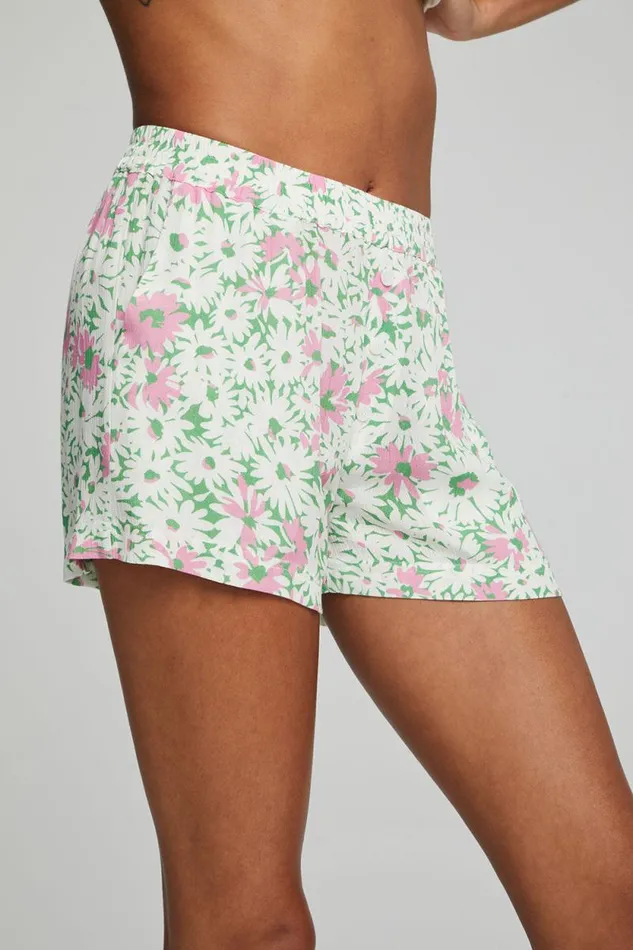 Womens Chaser Brand Bottoms Ollie Boxer Shorts 8211 Daisy Floral Print