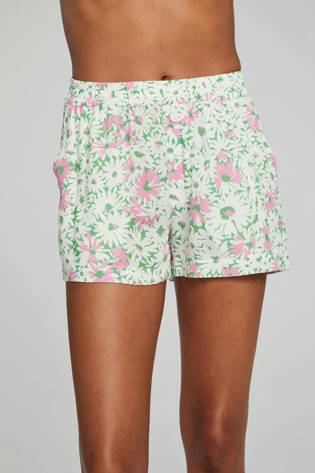Womens Chaser Brand Bottoms Ollie Boxer Shorts 8211 Daisy Floral Print