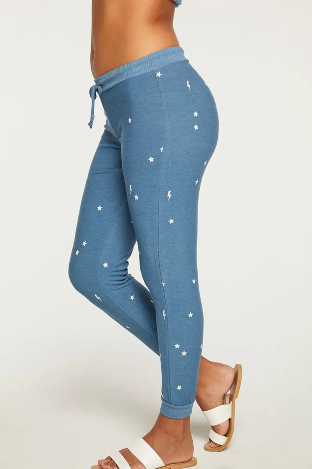 Womens Chaser Brand Bottoms Starry Bolts Pant